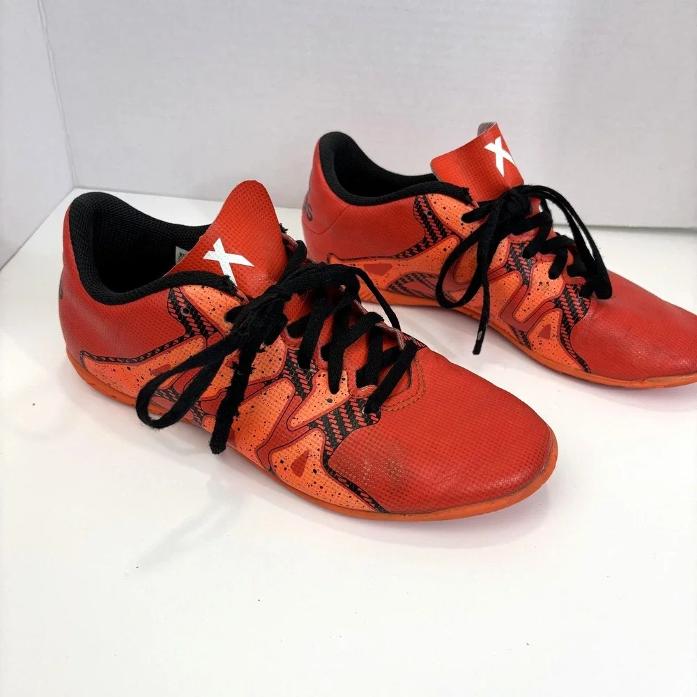 Adidas X 15.4 Indoor Soccer‎ Shoes Youth Size 4.5 Orange Sneakers S83170